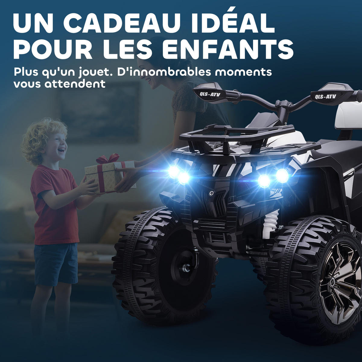 ELEKTRO-QUAD DE-13164 8 km/h Weiß/Schwarz - Weiß, Kunststoff (100/65/73cm) - ComfortXL