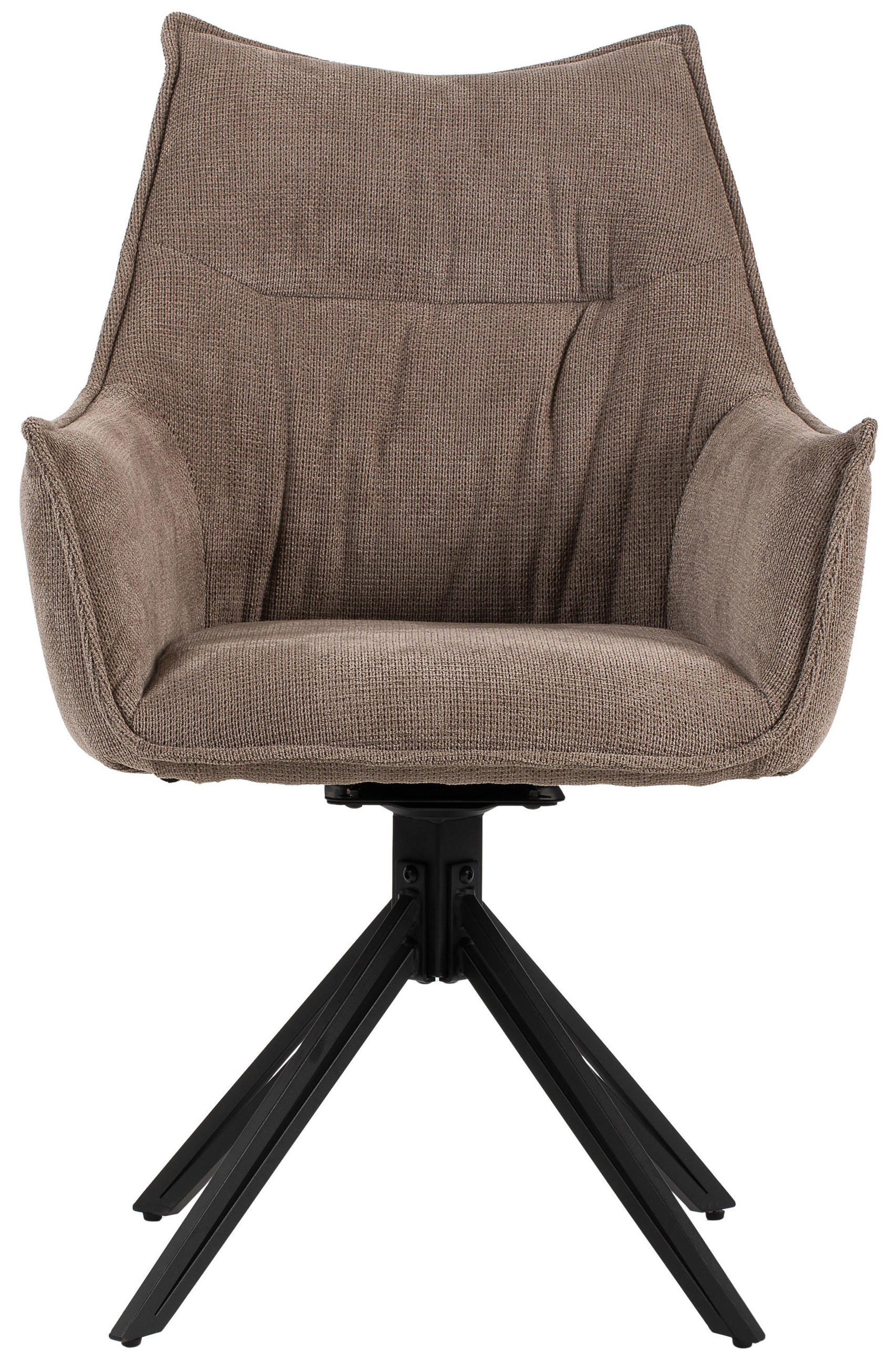 DININGSESSEL Ginosa braun drehbar - Beige/Schwarz, Textil/Metall (62/90/66cm) - Mr. Deko
