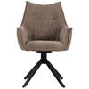 DININGSESSEL Ginosa braun drehbar - Beige/Schwarz, Textil/Metall (62/90/66cm) - Mr. Deko