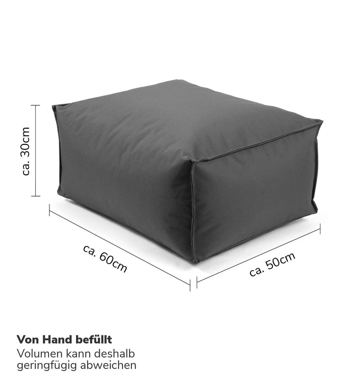 OUTDOOR POUF mit Schutzhülle Der Ruhestifter - Anthrazit, Textil (60/25/45cm) - Mokebo