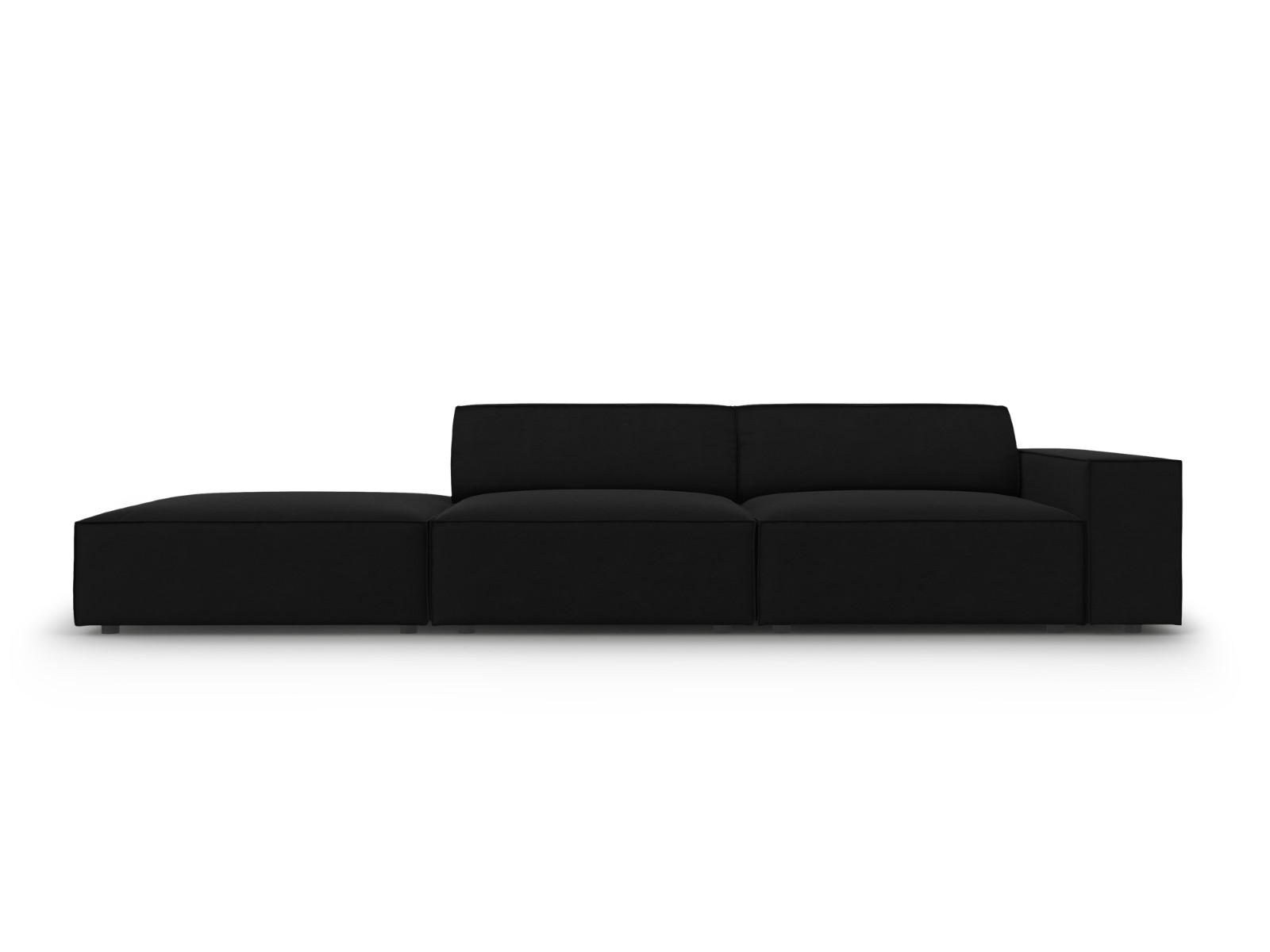 SOFA Jodie aus Samt schwarz 3 Sitzplätze - Schwarz, Textil (262/70/102cm) - Micadoni