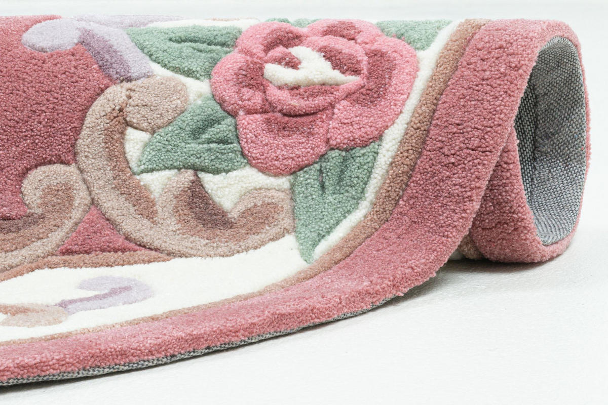HANDTUFTTEPPICH Ming 150x150 cm - Rosa, Textil (150/150cm) - THEKO