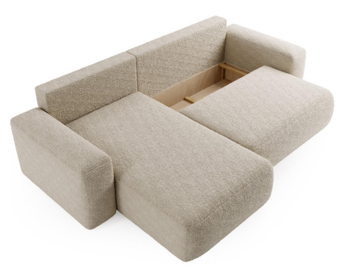 ECKSOFA Dunkelgrau ILO Mit Schlaffunktion Und Bettkasten - Grau, Textil (282/177cm) - Sepro Meble