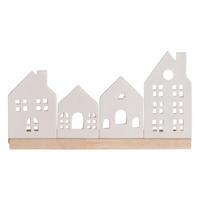 KERZENSTÄNDER Stadt Porzellan 30/8/16 cm - Weiß, Keramik (30.2/16/7.7cm)