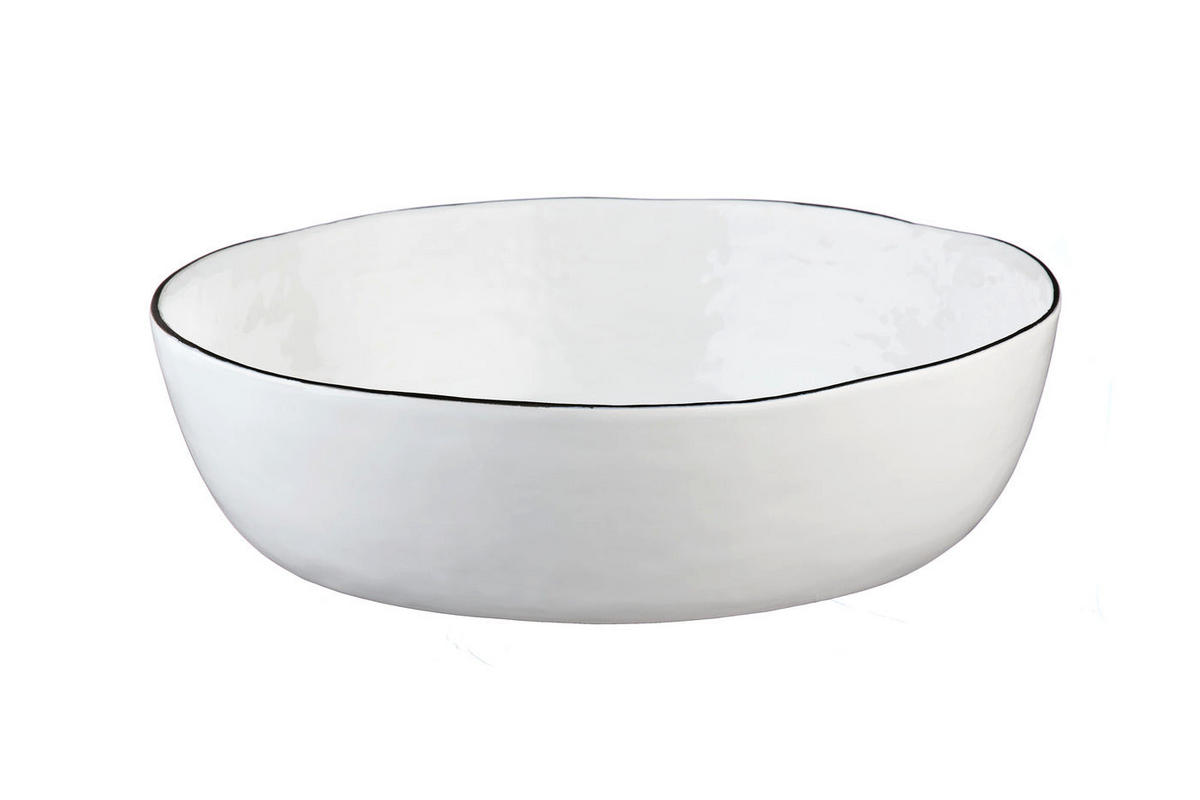 OBSTSCHALE Pure Ø29cm und Ø33,5cm - 2er-Set - Schneeweiß - Weiß, Keramik (7cm) - Björn