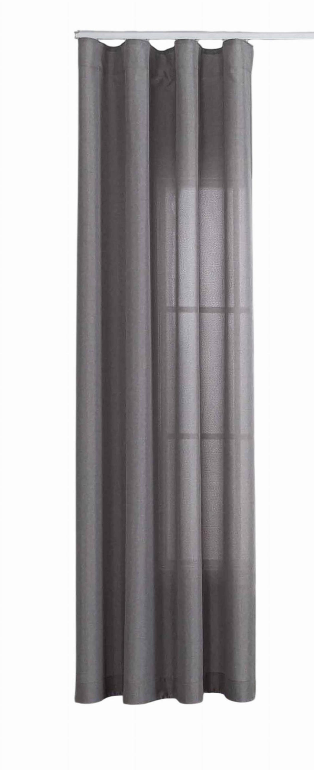 GARDINE Wellenvorhang Wien 245x145 cm Grau - Grau, Textil (145/245cm) - Gardinenbox