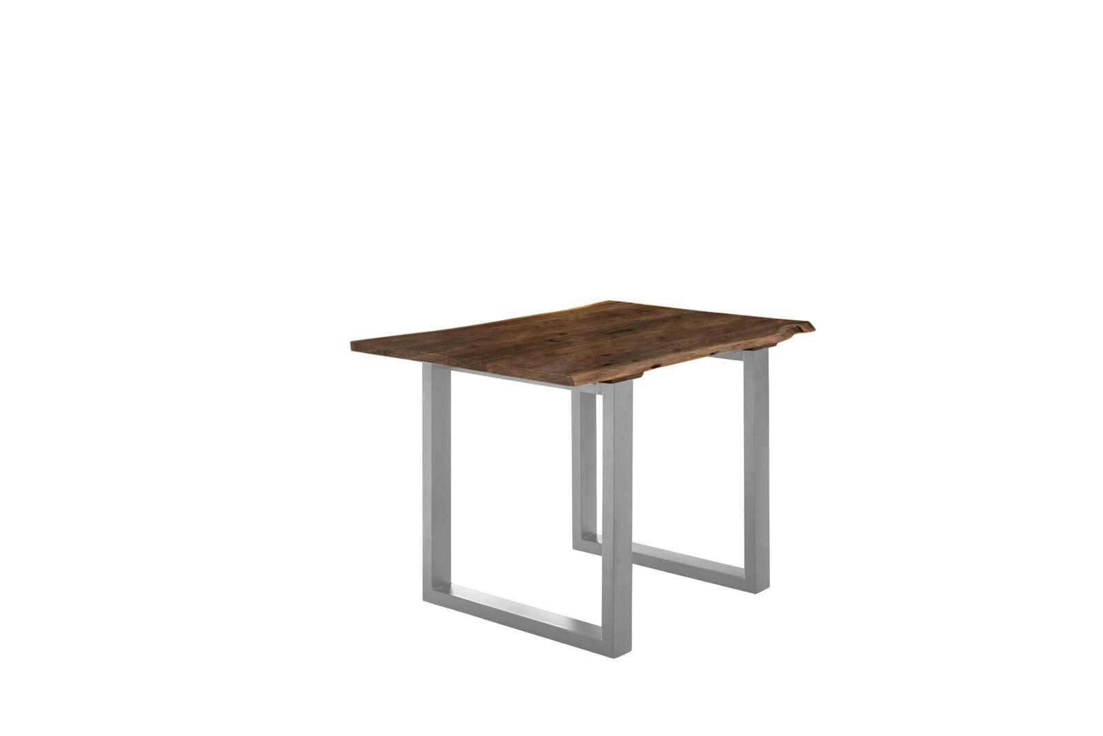 ESSTISCH LUBIN - Silberfarben/Braun, Holz/Metall (80/140/77cm) - SAM