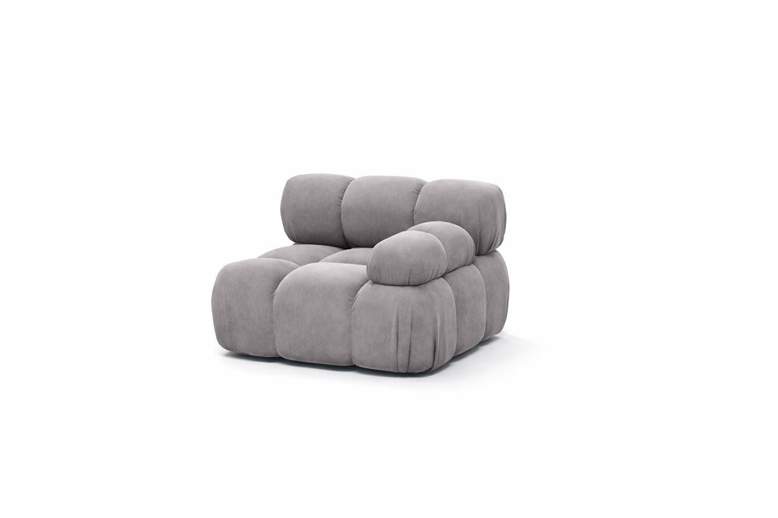 MODUL Seitlich, Für Modulares System, Stoff Salvador, Grau, Rechts, Selia - Grau, Holz (95/70/95cm) - Kaiser Möbel