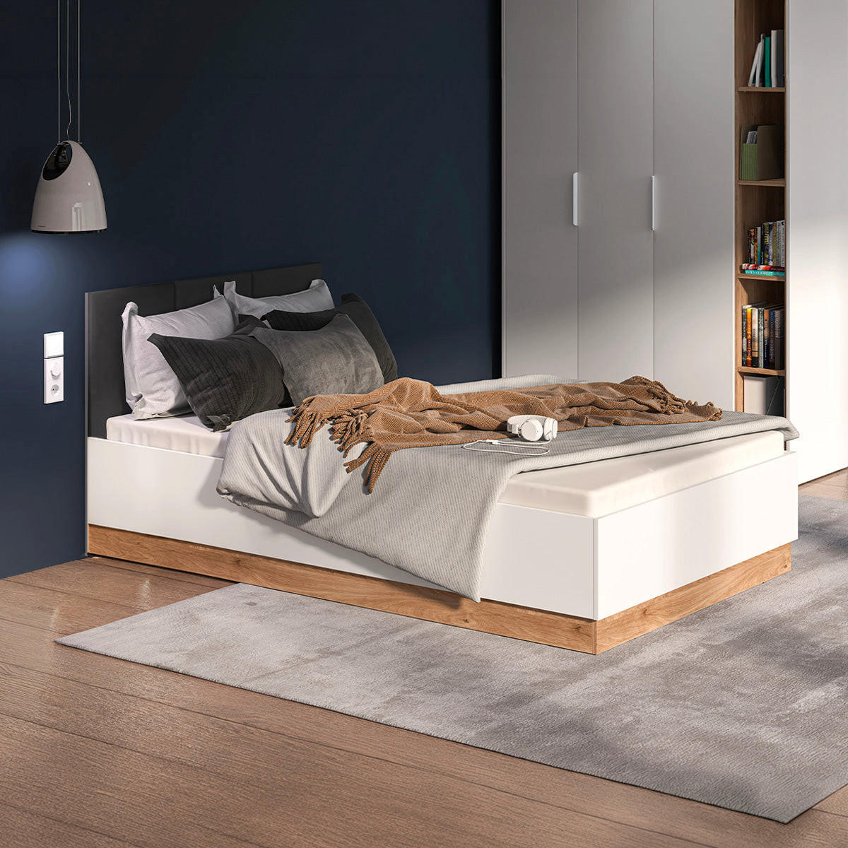 BOXBETT 120/200 Ronan Weiß - Weiß, Holzwerkstoff (120/200cm) - Petits-meubles