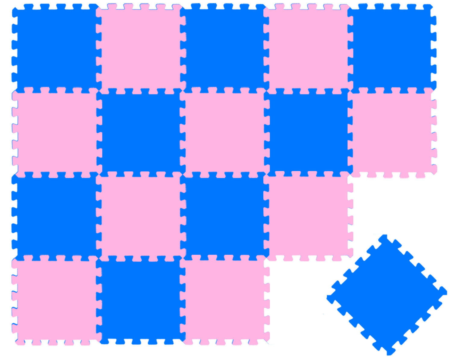 SPIELMATTE ab Null - 180/90/1 cm Puzzlematte Pink - Multicolor, Kunststoff (30/30cm) - Littletom