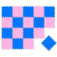 SPIELMATTE ab Null - 180/90/1 cm Puzzlematte Pink - Multicolor, Kunststoff (30/30cm) - Littletom