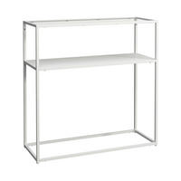 KONSOLENTISCH Kuhmo - Transparent/Weiß, Glas/Metall (30/80/80cm) - [en.casa]