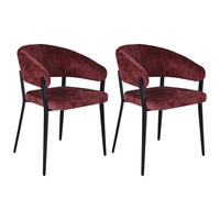 STUHL - 56cm x 55cm - Polyester - bordeaux - AVRELA - Bordeaux, Textil (56/77/55cm) - Vente-Unique