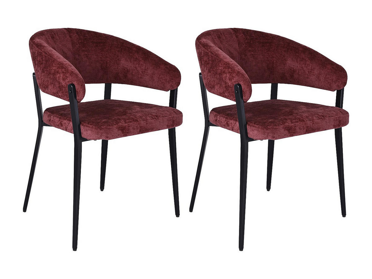 STUHL - 56cm x 55cm - Polyester - bordeaux - AVRELA - Bordeaux, Textil (56/77/55cm) - Vente-Unique