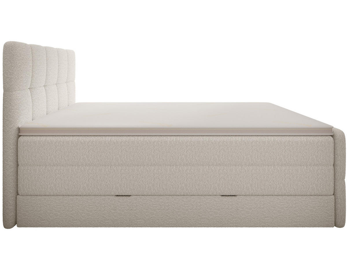 BOXSPRINGBETT Madison 2 creme 200/200 H3/H4 Boucle - Creme, Textil (200/200cm) - wonello