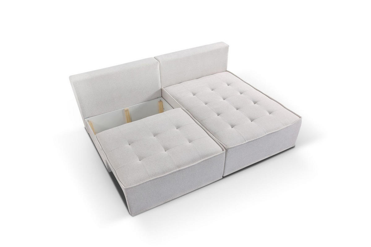 ECKSOFA Schlafsofa Amalia In Raven - Anthrazit, Holzwerkstoff/Textil (200/140cm) - Fun Möbel