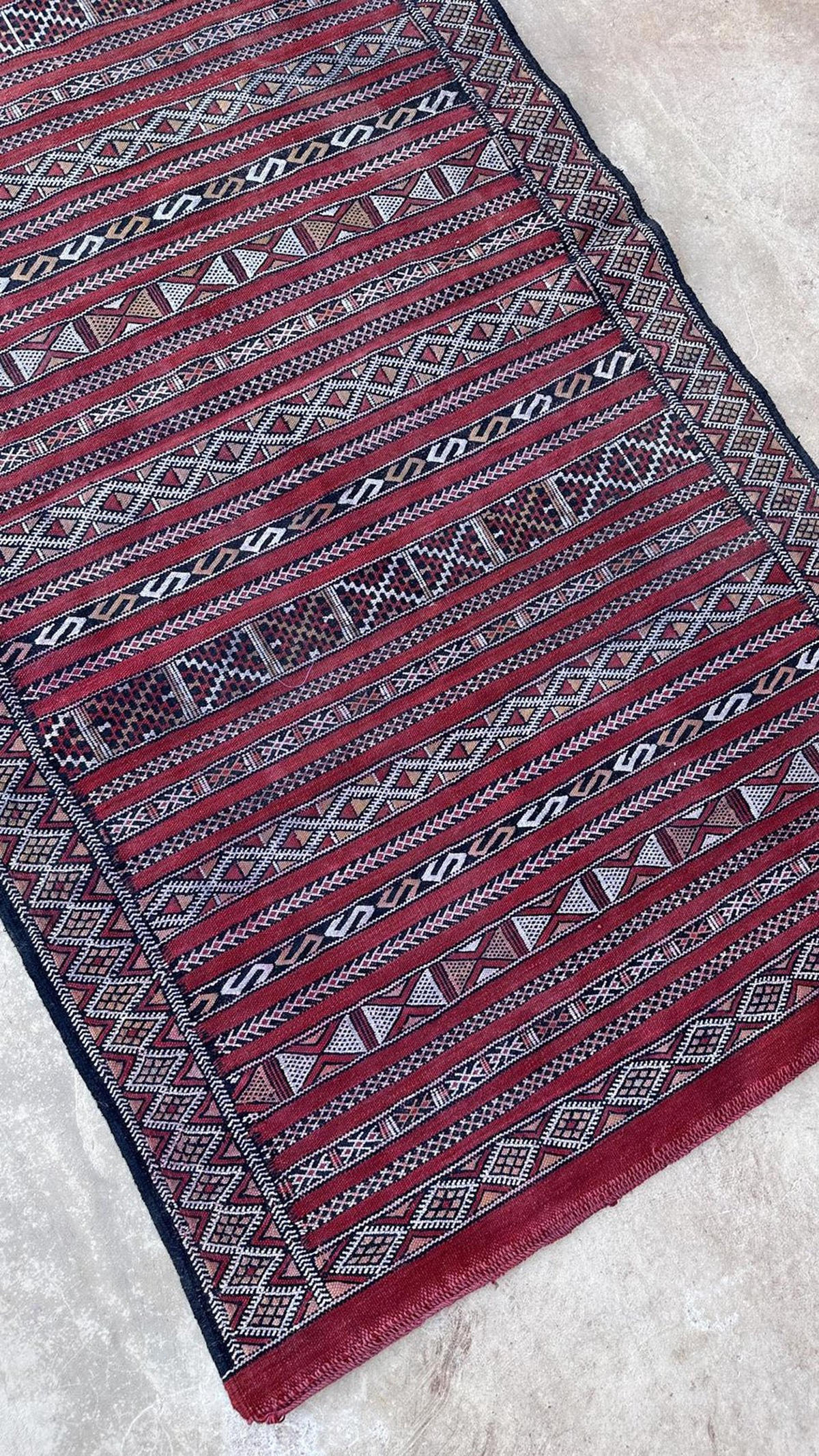 BERBERTEPPICH aus reiner Wolle 88x 167 cm - Rot, Naturmaterialien (88/167cm) - AFK Living