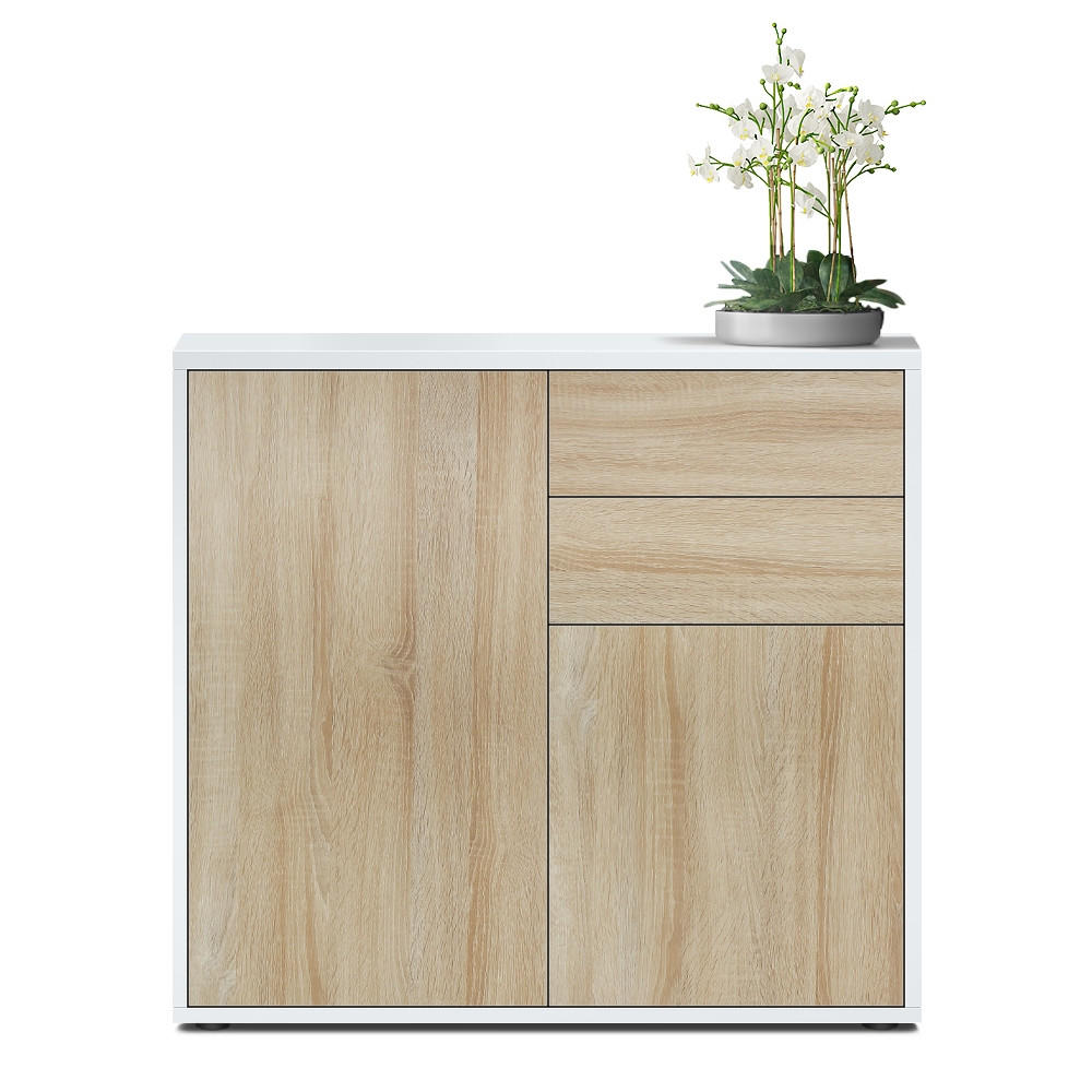 KOMMODE Ben Front in Eiche sägerau - Eiche San Remo, Holzwerkstoff (79/74/36cm) - Vladon
