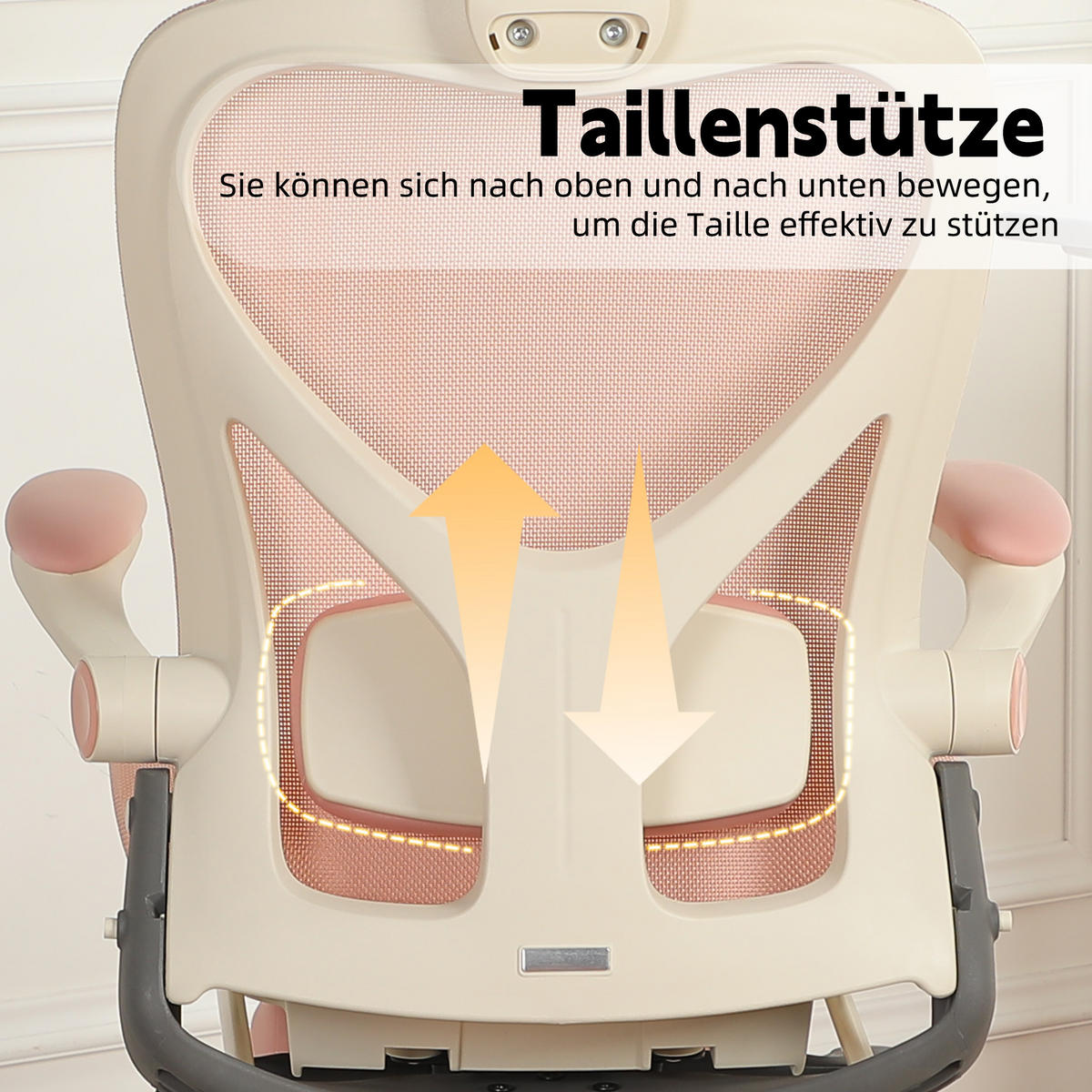 DREHSTUHL DE-40937 mit klappbarer Rückenlehne und 3D-Kopfstütze Rosa - Pink, Metall (62/129/48.5cm) - ComfortXL