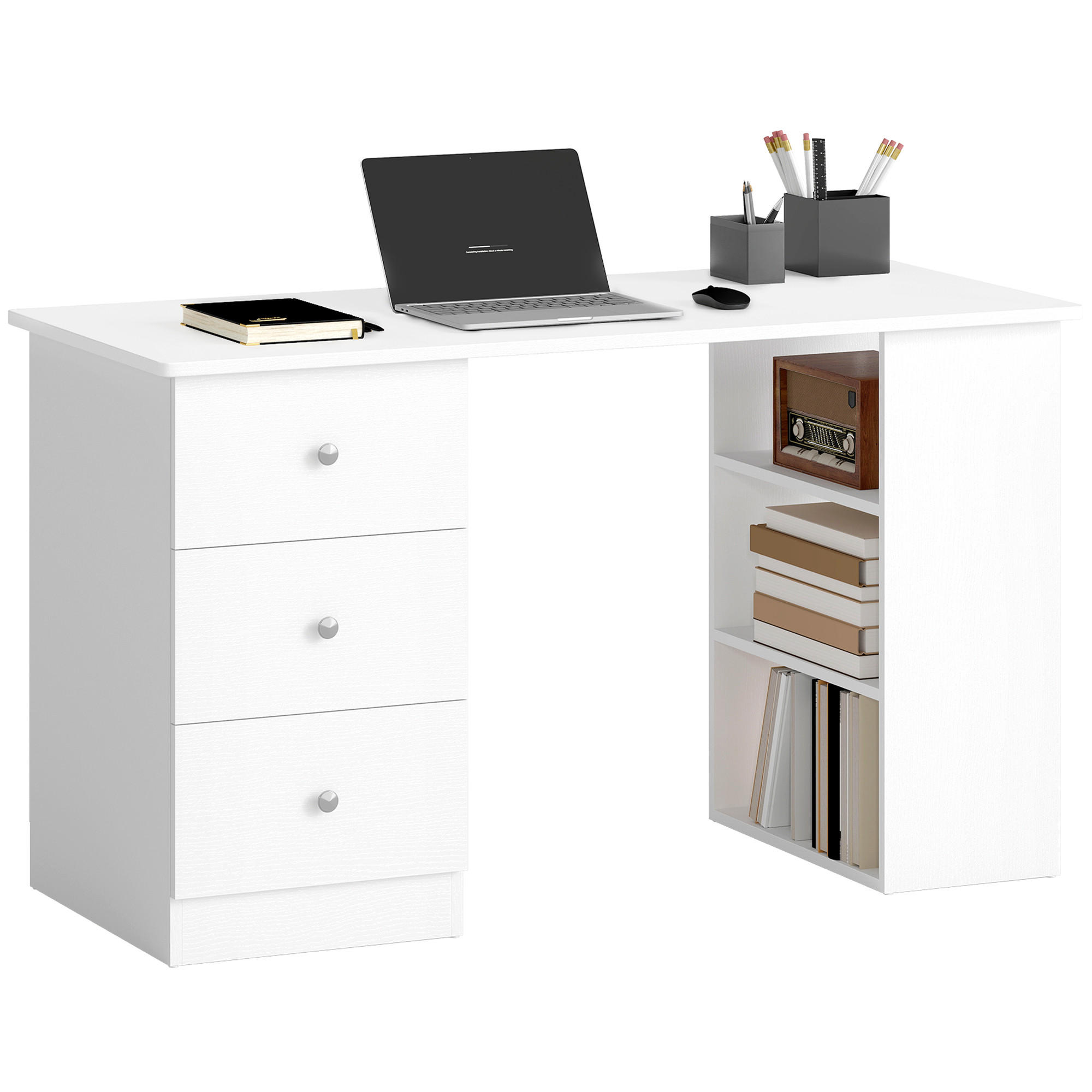 BÜROTISCH Weiß 1 Stück - Weiß, Holzwerkstoff (49/120/72cm) - GiPP