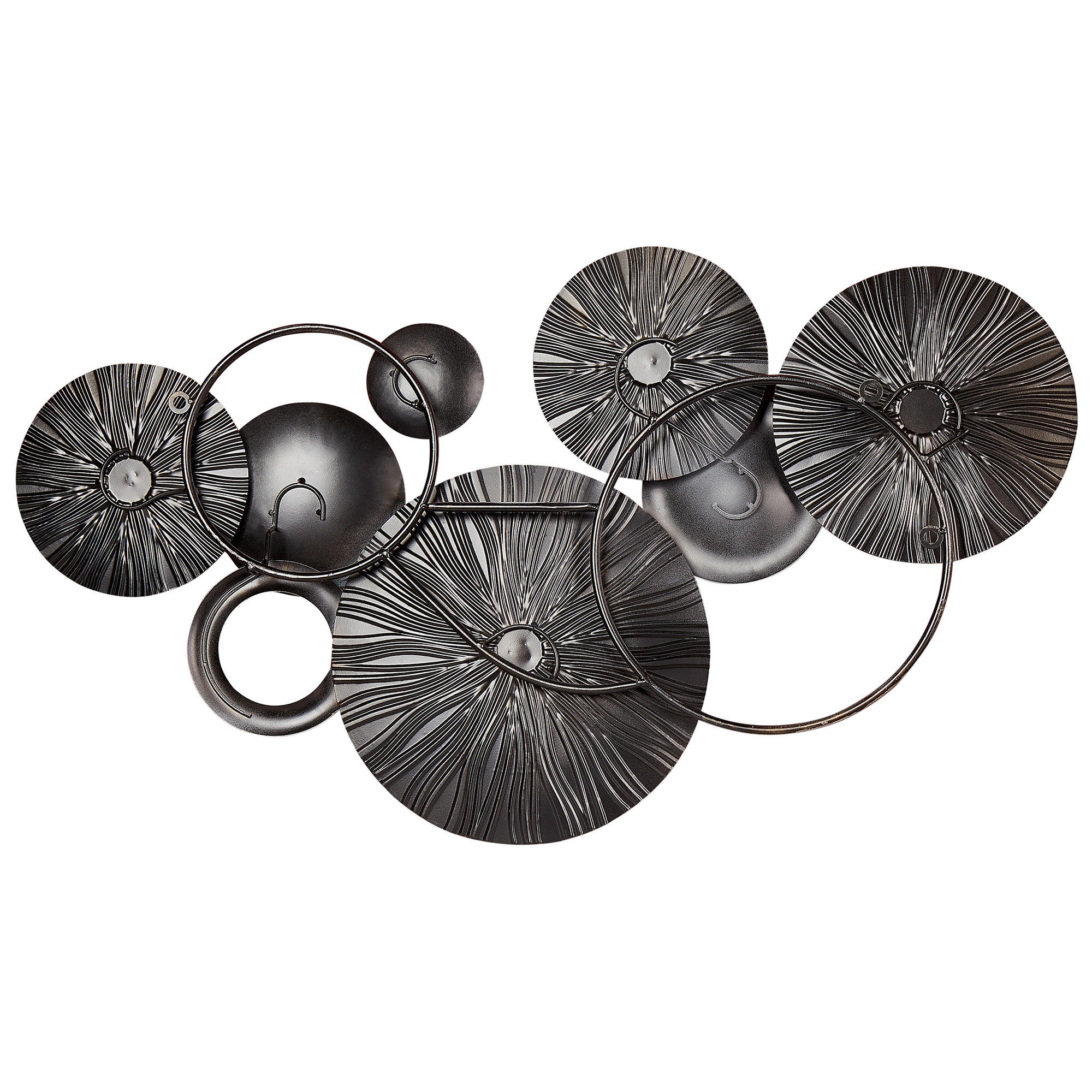 WANDDEKORATION Metall blau/gold Actinium - Blau, Metall (90/51/7cm) - Beliani