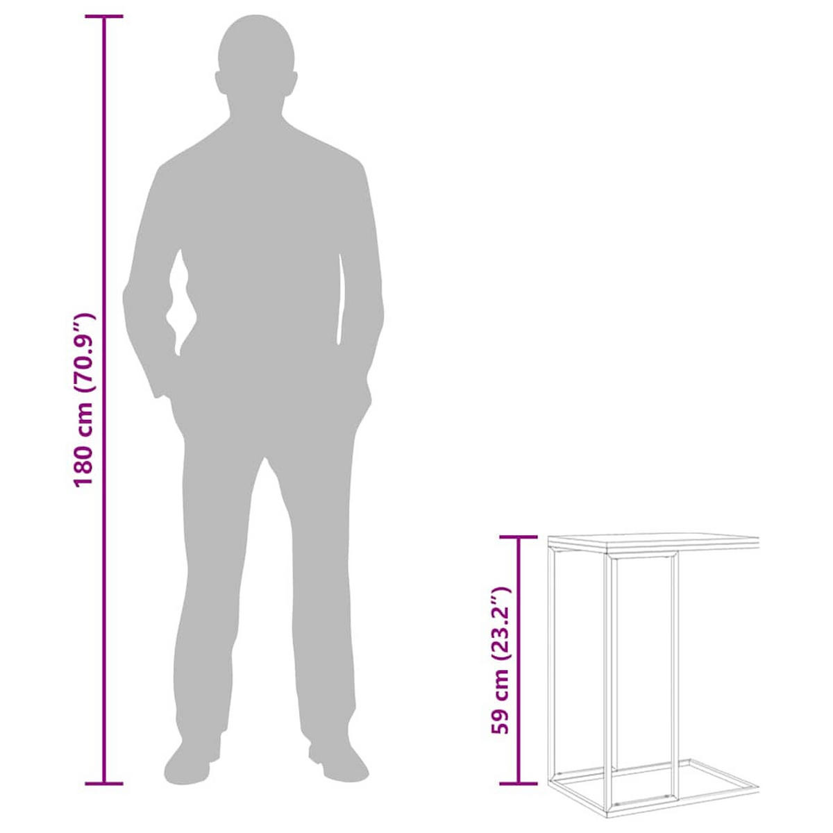 BEISTELLTISCH Industrial-Stil 40/30/59 cm aus Holzwerkstoff, Eisen Schwarz - Schwarz, Holz (30/40/59cm) - vidaXL