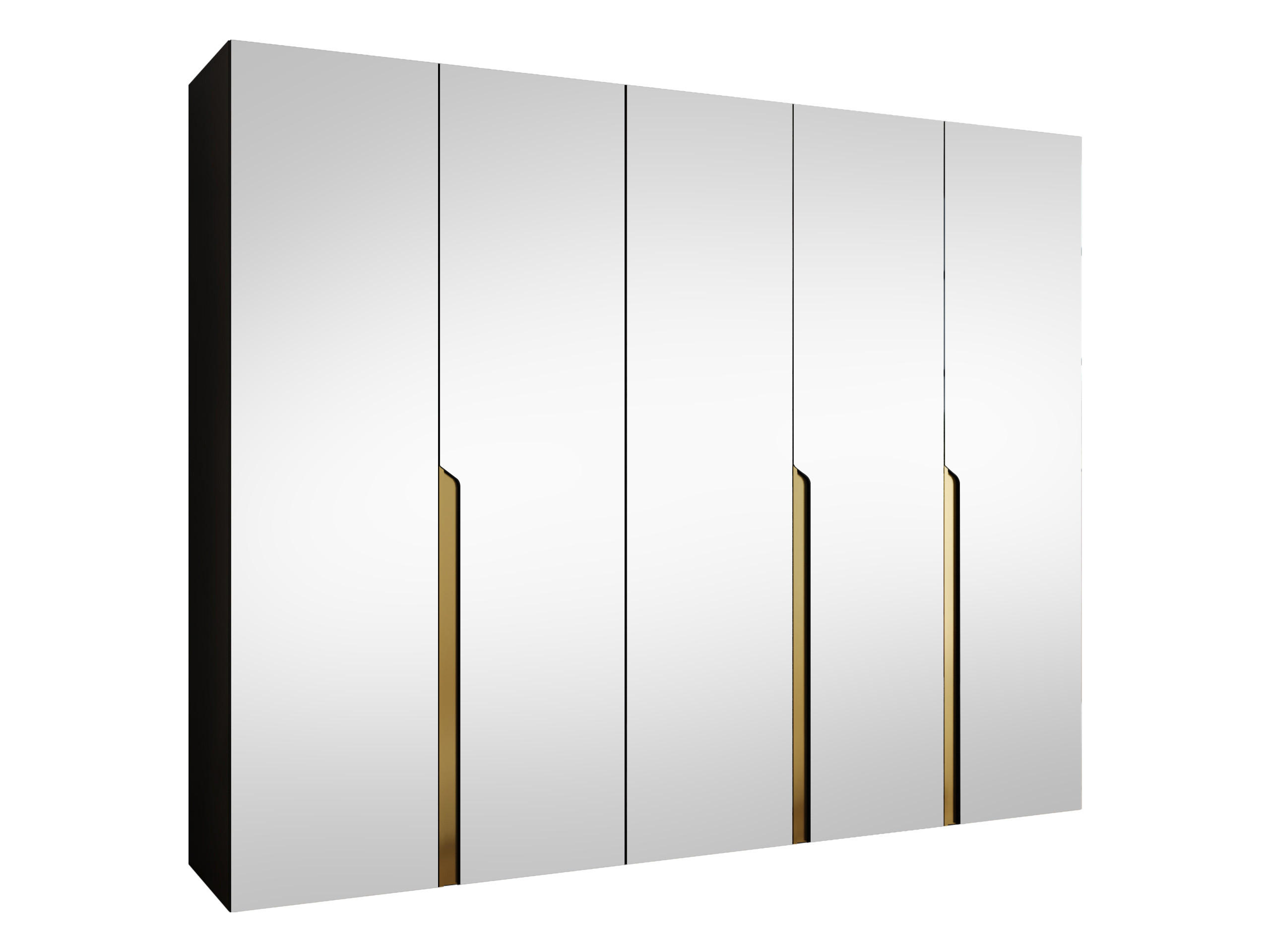Mirjan24 Drehtürenschrank Schwarz, Gold 250x202x52 cm