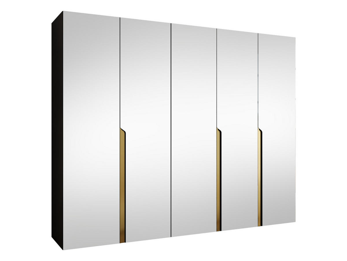 DREHTÜRENSCHRANK Mila III 250 - Goldfarben/Schwarz, Holzwerkstoff/Kunststoff (250/202/52cm) - MIRJAN24