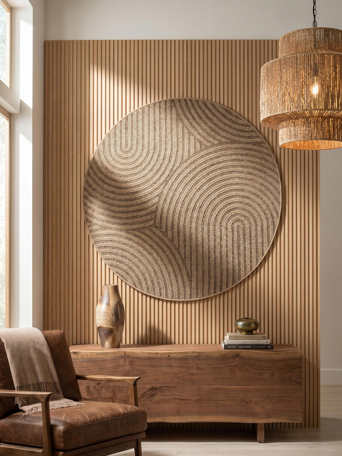 TEPPICH Outdoor ARLBERG in Beige, in Jute-Optik, Ø 120 cm - Beige, Textil (120/120cm) - KADIMA DESIGN