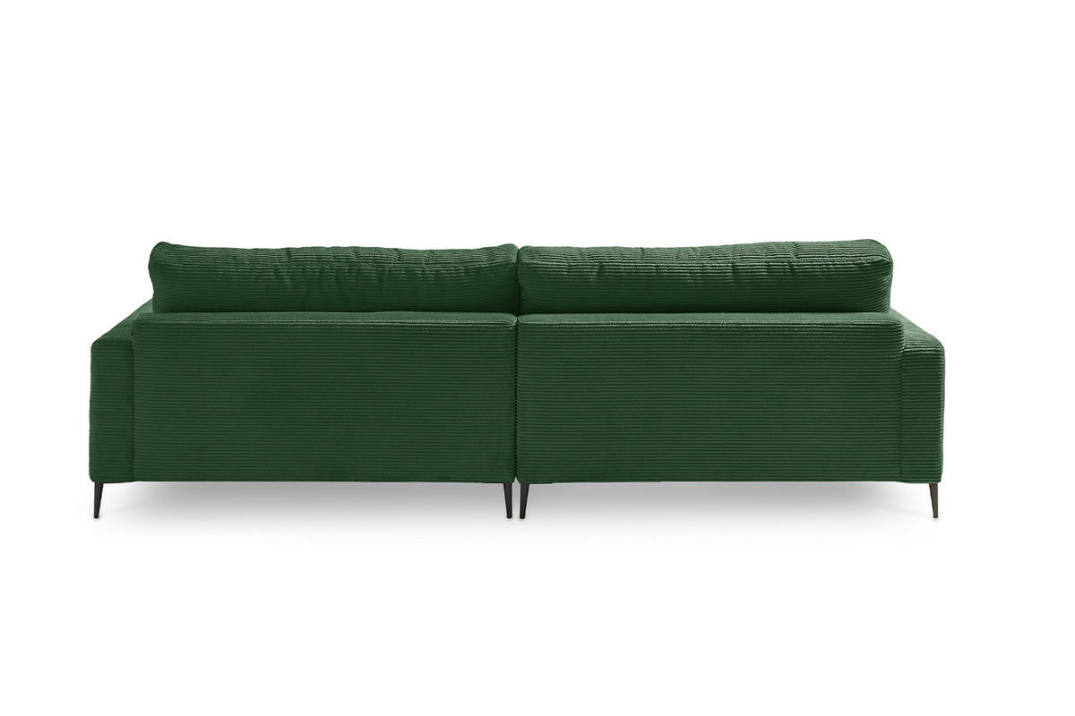 ECKSOFA CARA Smaragdgrün Cord - Smaragdgrün/Dunkelgrün, Textil/Metall (272/190cm) - KAWOLA