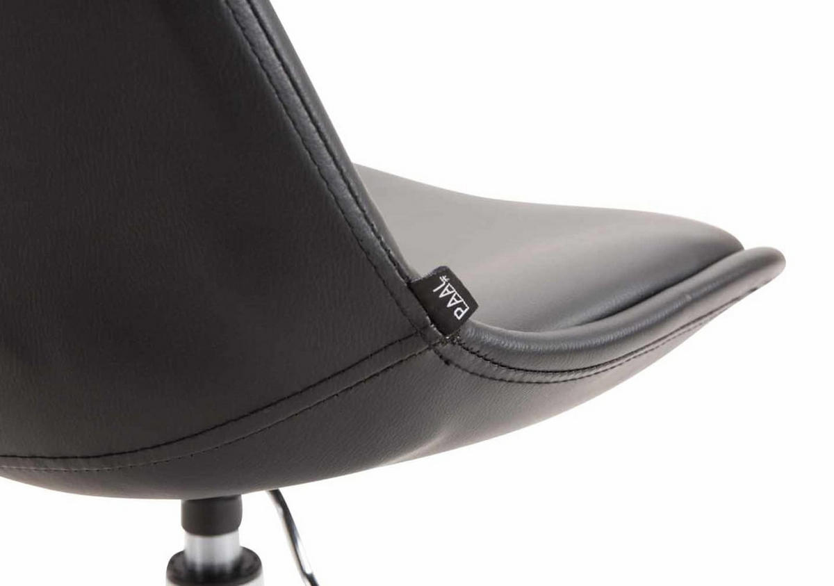 DREHSTUHL 4er Set Lederlook schwarz - Chromfarben/Schwarz, Textil/Metall (48/76/57cm) - CLP