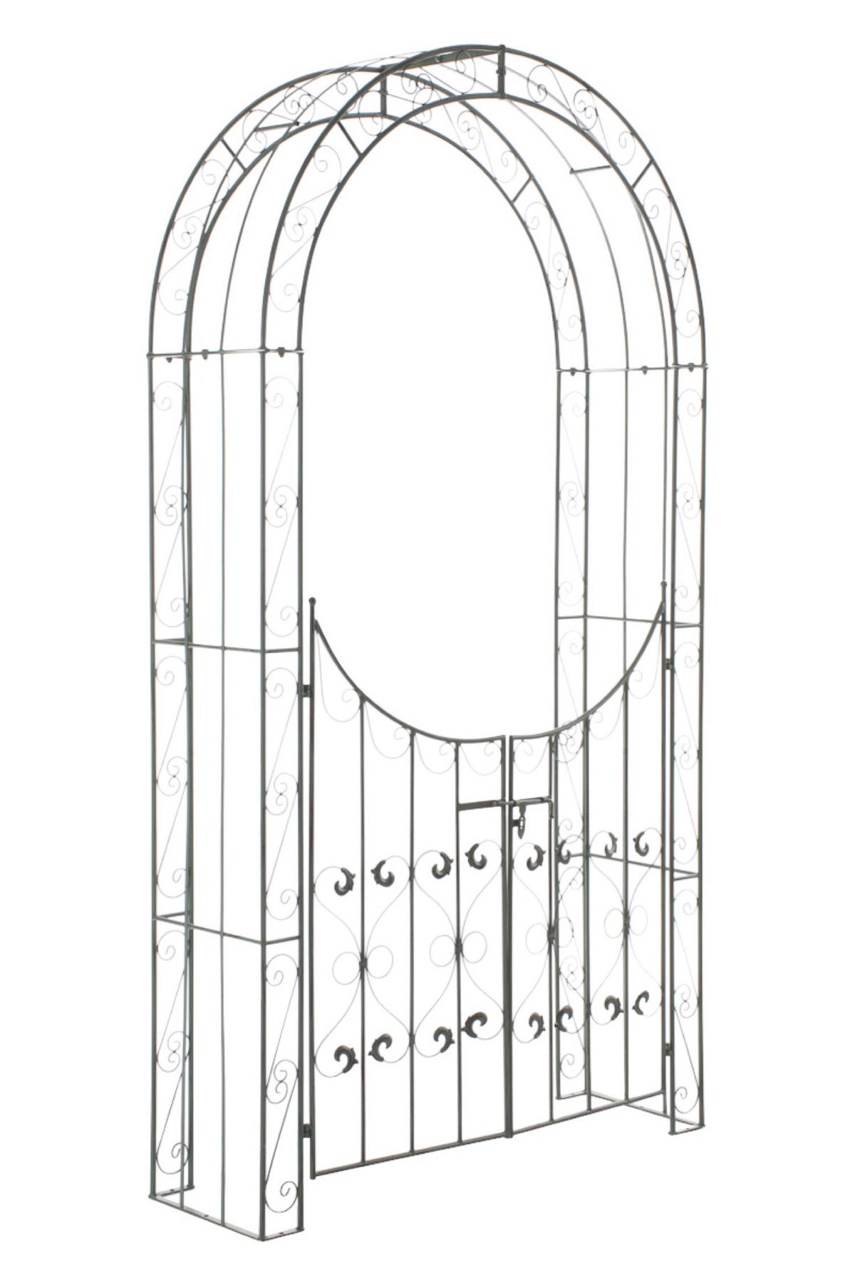 ROSENBOGEN Shinay mit Tor antik-grün - Grün, Metall (128/245/26cm) - TPFGarden