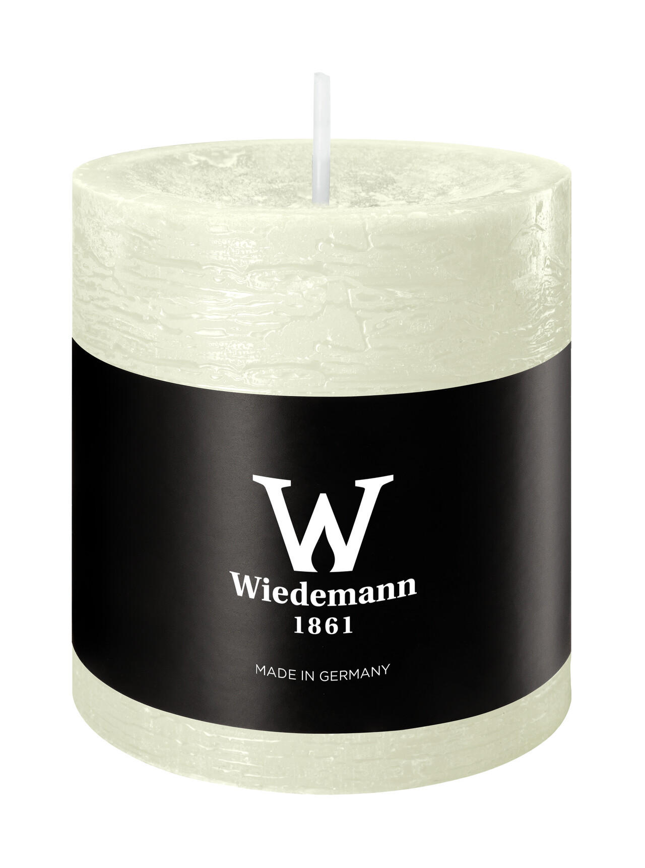 STUMPENKERZE Rustik Marble Style Elfenbein 80 x Ø 68 mm, 1 Stück - Beige, Paraffin (7/8cm) - Wiedemann Kerzen