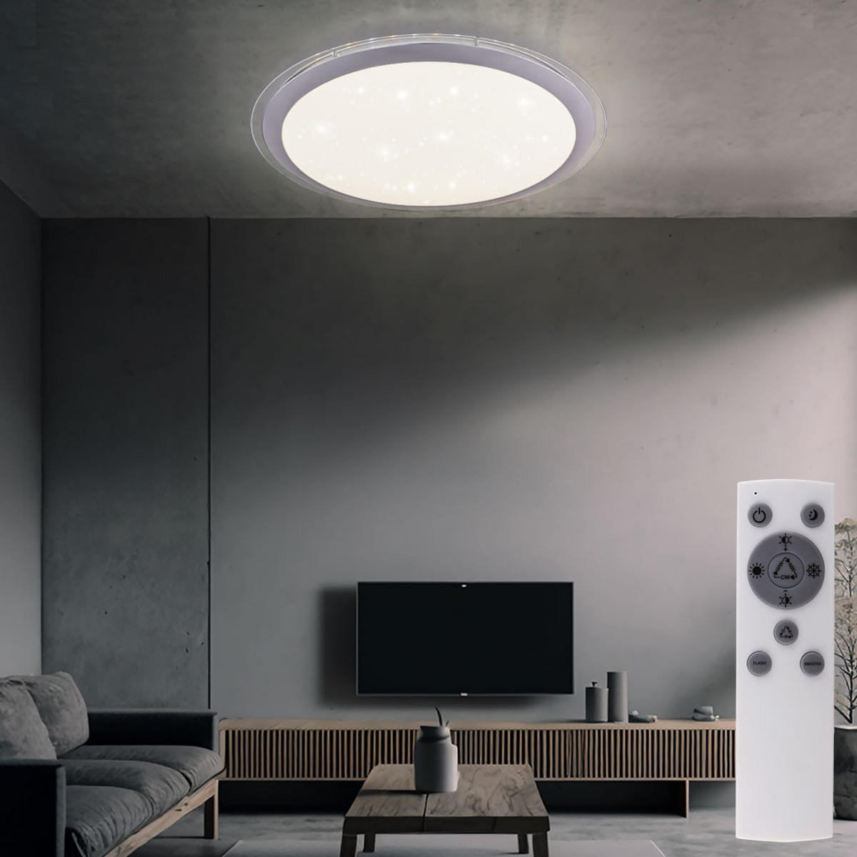 LED DECKENLEUCHTE CARRY Weiß - Weiß, Metall (53/53/8.3cm) - Globo Lighting