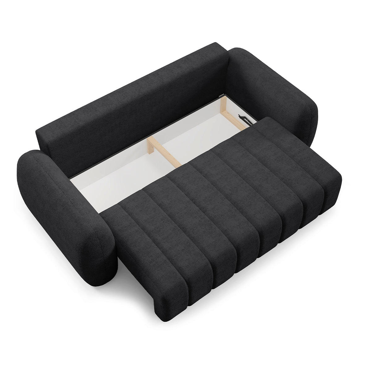SOFA Cesar 3 Sitzplätze Schwarz - Schwarz, Holz (266/95/110cm) - Petits-meubles