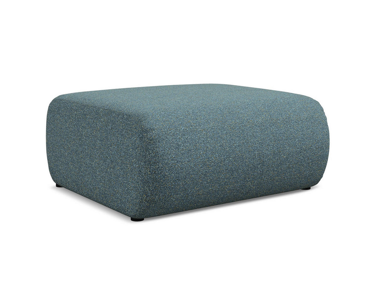 POUF Strukturstoff Stoff Blau - Blau/Blaugrau, Kunststoff/Textil (94/40/89cm) - Makamii