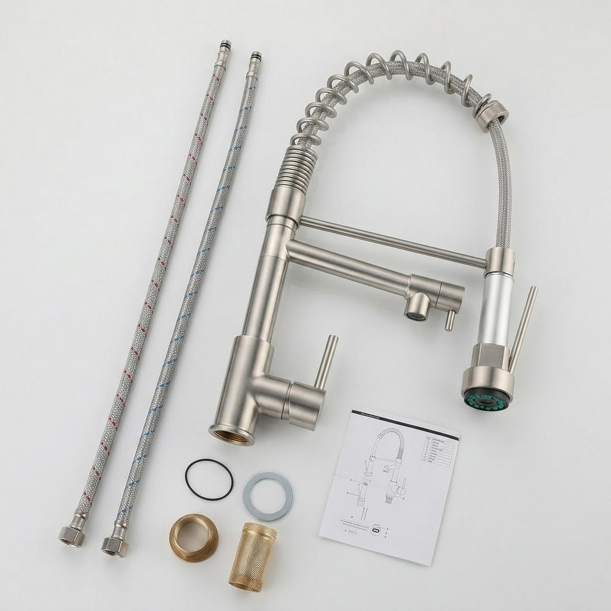 KÜCHENARMATUR, 47 x 21 cm, silber - Silberfarben, Metall (60/7/30cm) - Vallsero