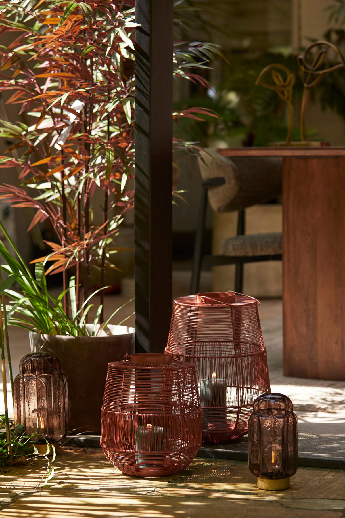 WINDLICHT Sezela Rot Ø28/38 cm - Rot, Metall (28/38/28cm) - Light & Living