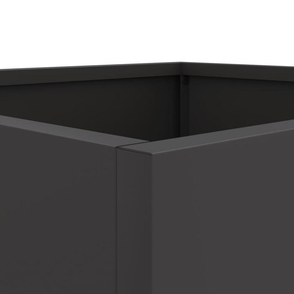 PFLANZKÜBEL 2er Set Schwarz 49/47/46 Cm Stahl - Schwarz, Metall (49/46/47cm) - vidaXL