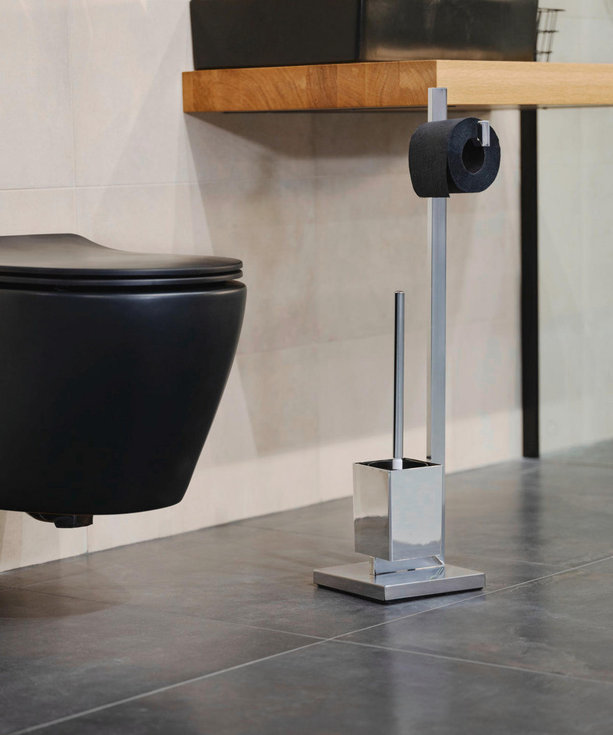 TOILETTENPAPIERSTÄNDER Quadro 23,5/18,5/72,5 cm - Silberfarben, Metall (18.5/72.5/23.5cm) - Wenko