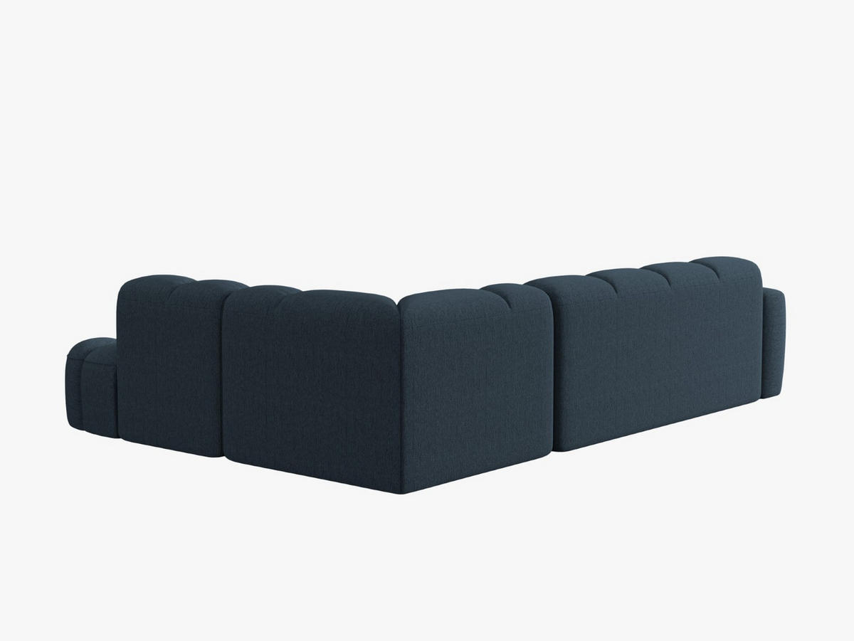 ECKSOFA rechts Lisa aus strukturiertem Stoff dunkelblau 5 Sitzplätze - Dunkelblau, Textil (234/293cm) - Micadoni