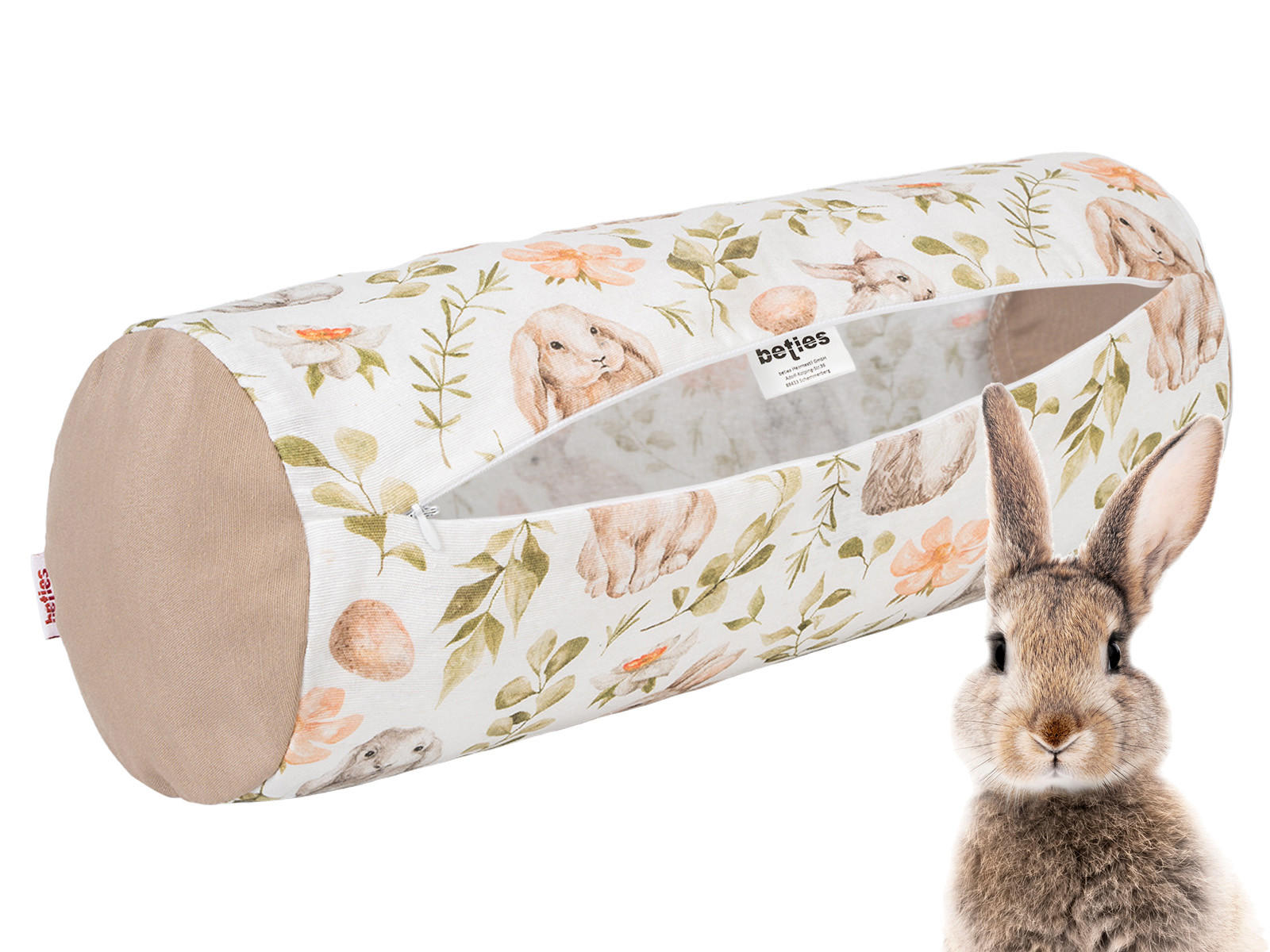 NACKENROLLENHÜLLE Hoppel 15/40 cm - Taupe/Beige, Textil (15/40cm) - beties Heimtextil