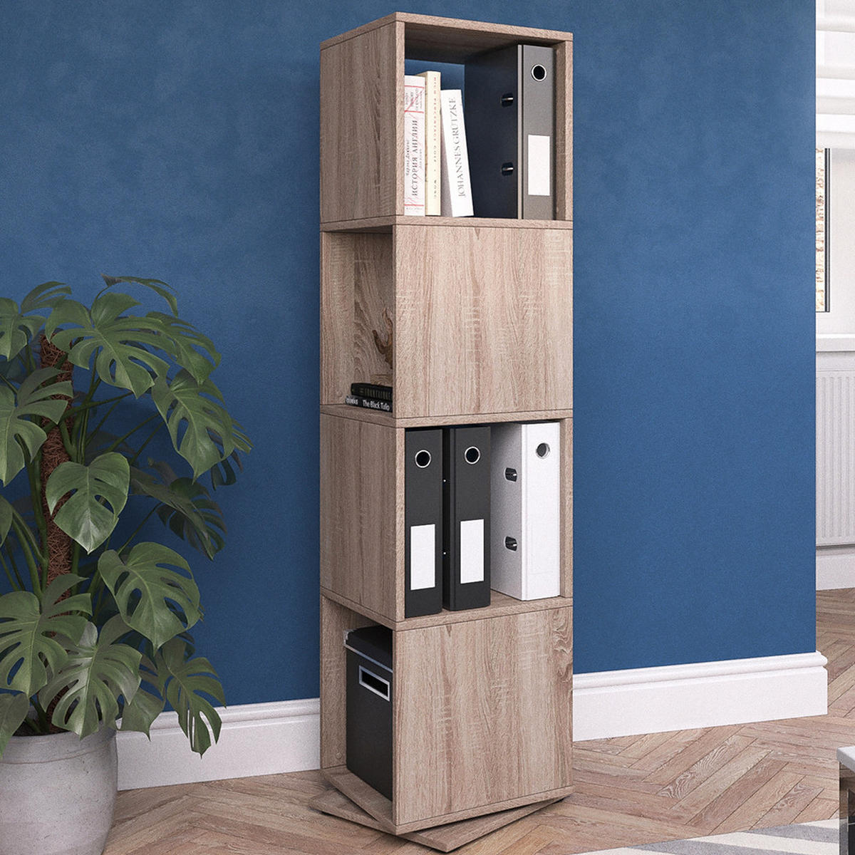 DREHREGAL Sonoma 35.2 x 144.2 cm - Sonoma Eiche, Holzwerkstoff (35.2/144.2/35.2cm) - Vicco