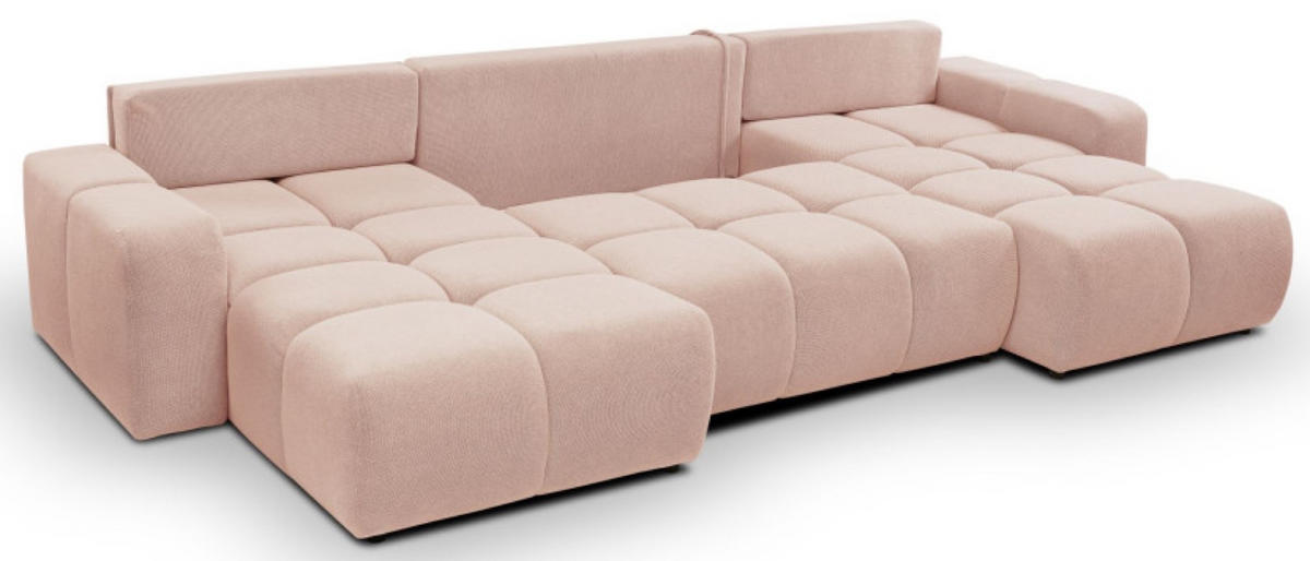 ECKSOFA Hellrosa U SOHI Mit Schlaffunktion Curio 60 - Rosa, Textil (359/177cm) - Sepro Meble