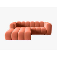 ECKSOFA modular links Lupine aus Samt koralle 3 Sitzplätze - Koralle, Textil (177/230cm) - Micadoni