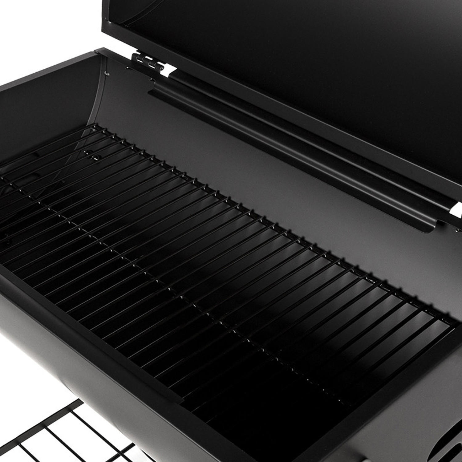 HOLZKOHLEGRILL Dakota Schwarz - Schwarz, Metall (56.5/95.5/82cm)