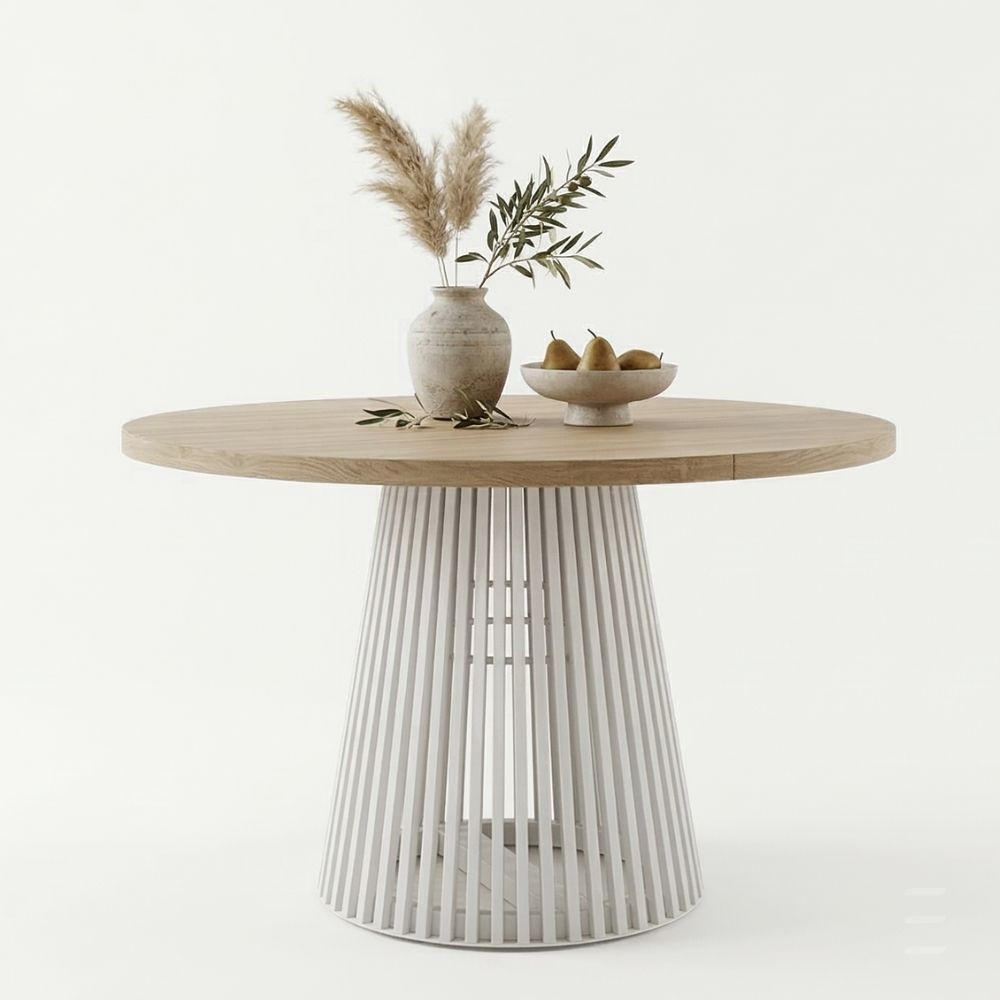 Dekori_Interiors Esstisch Sonoma Eiche, Weiß 110x77x210 cm