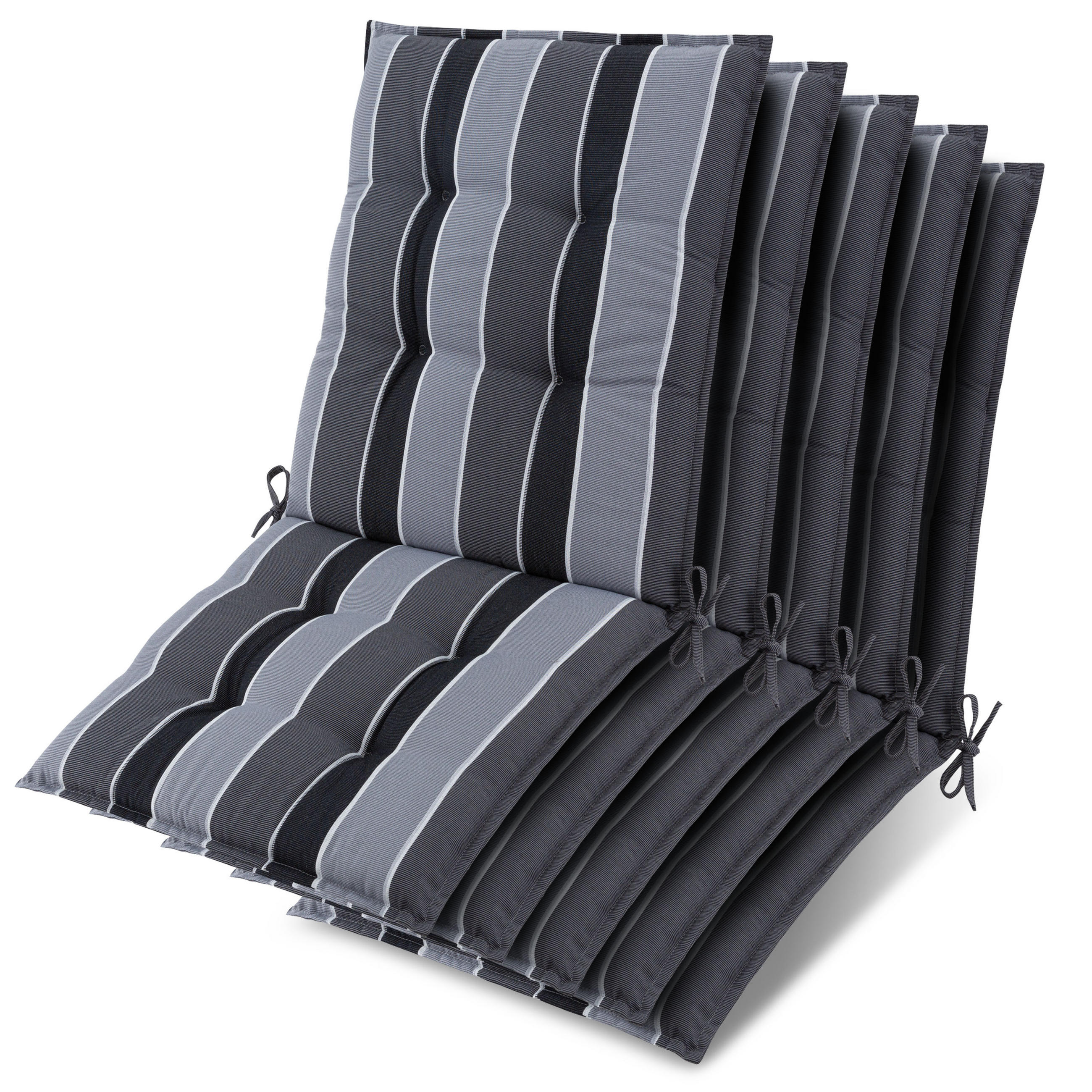 NIEDERLEHNER Sun-NL 105x50x8cm Anthrazit-Gestreift (5tlg) - Dunkelgrau, Textil (50/100cm) - Beautissu 