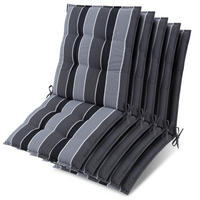 NIEDERLEHNER Sun-NL 105x50x8cm Anthrazit-Gestreift (5tlg) - Dunkelgrau, Textil (50/100cm) - Beautissu 