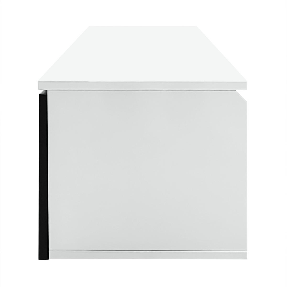 TV-ELEMENT180X35X30CM Schwarz-Weiß-Hochglanz LED-Beleuchtung Wandmontage - Schwarz, Holz (46/16.5/133cm) - Raelunyi